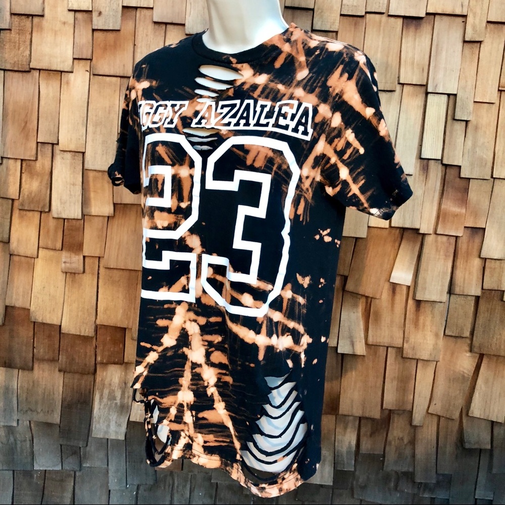 Custom IGGY AZALEA Bleached Distressed Tee - Picture 2 of 6